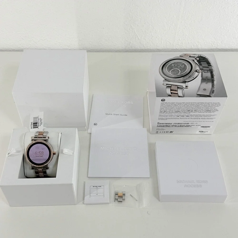 Michael Kors Access Sofie Pav Two-Tone Smartwatch Silver MKT5040 BATTERY ISSUE